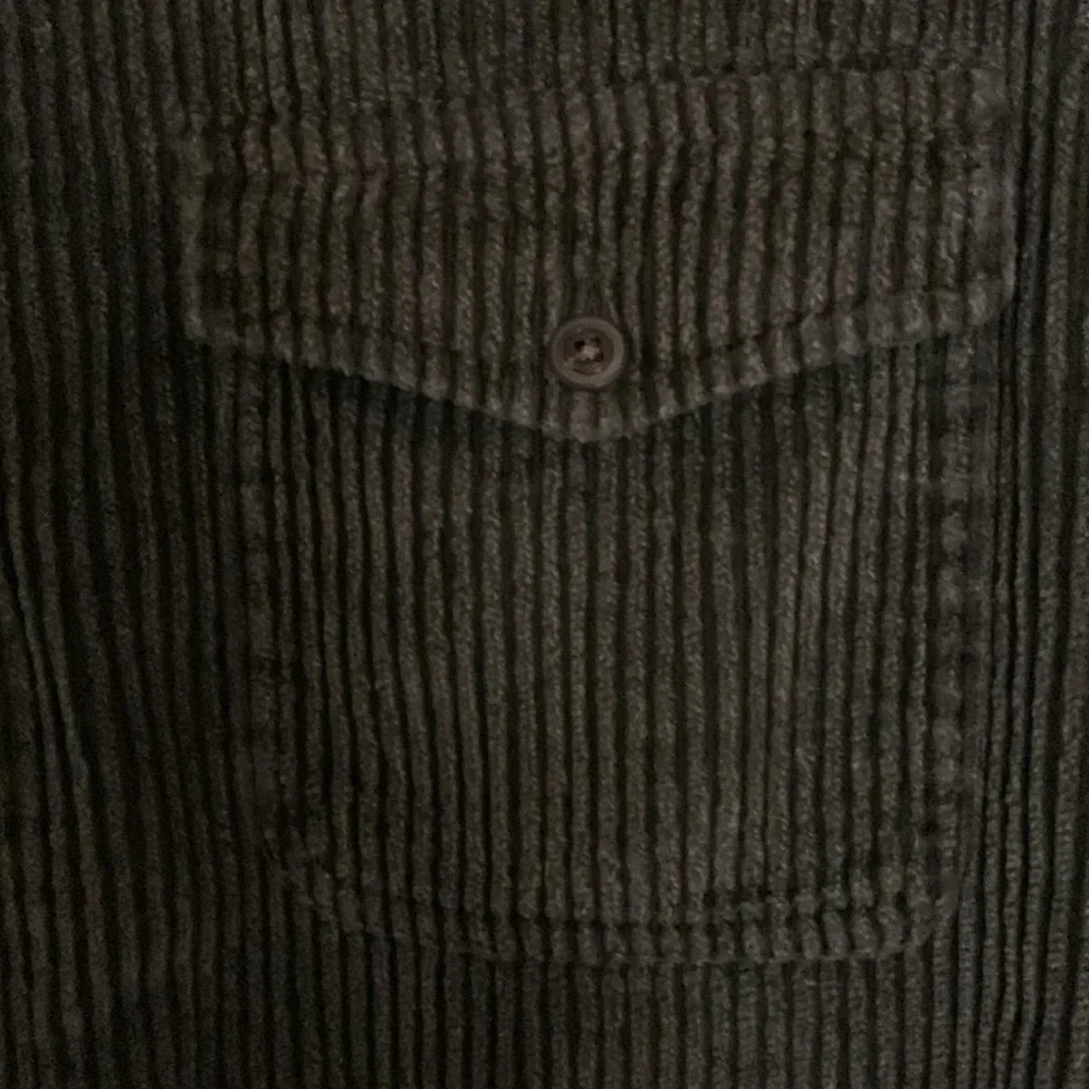 Corduroy zipper shirt jacket women medium olive green - Picture 9 of 13